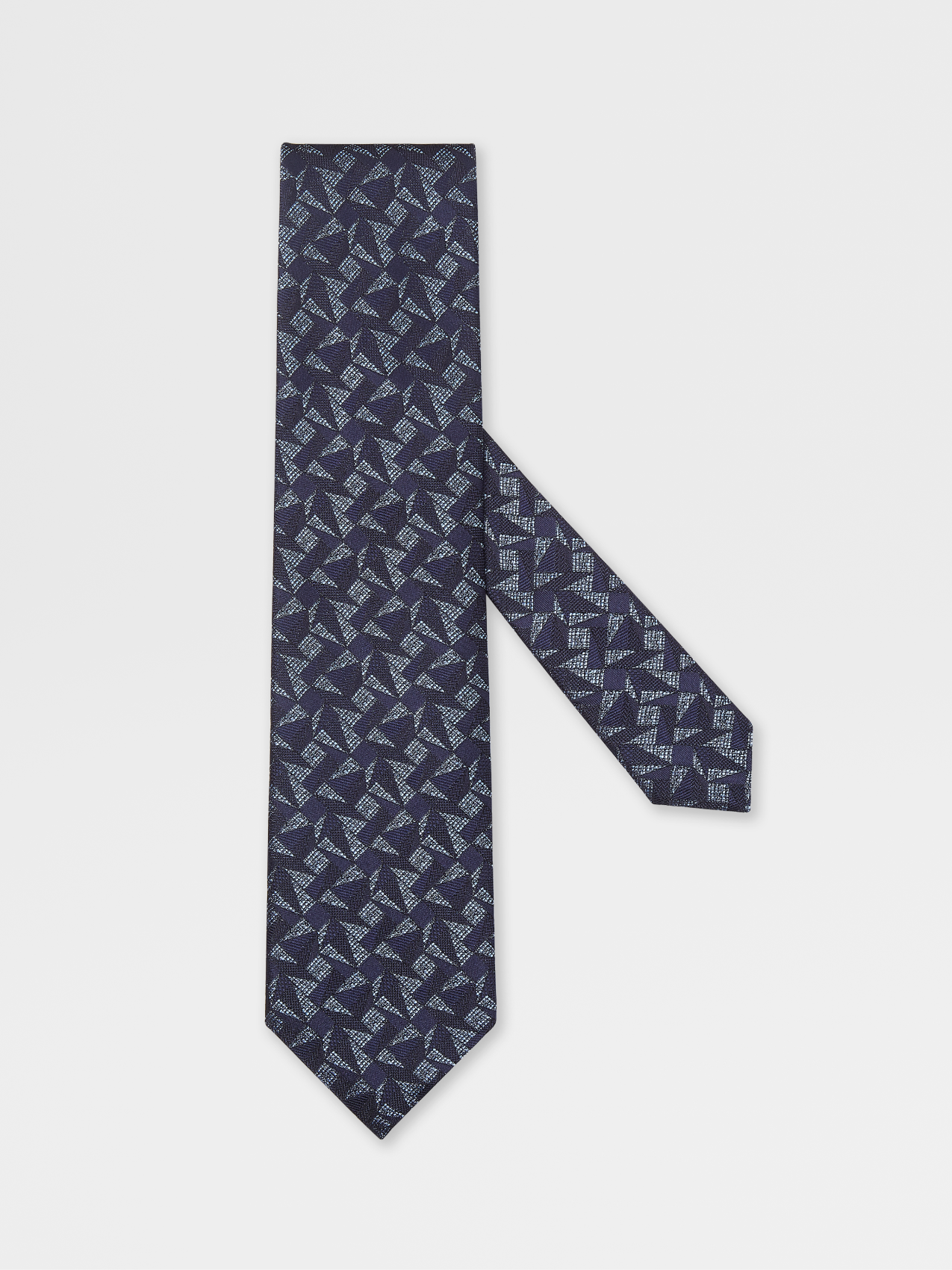 Dark Blue Silk Graphic Stitches Tie